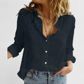 Women’s Long-Sleeve Linen Shirt – Relaxed Button-Down Fit