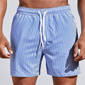 Men's Striped Swim Shorts – Quick Dry & Adjustable Drawstring