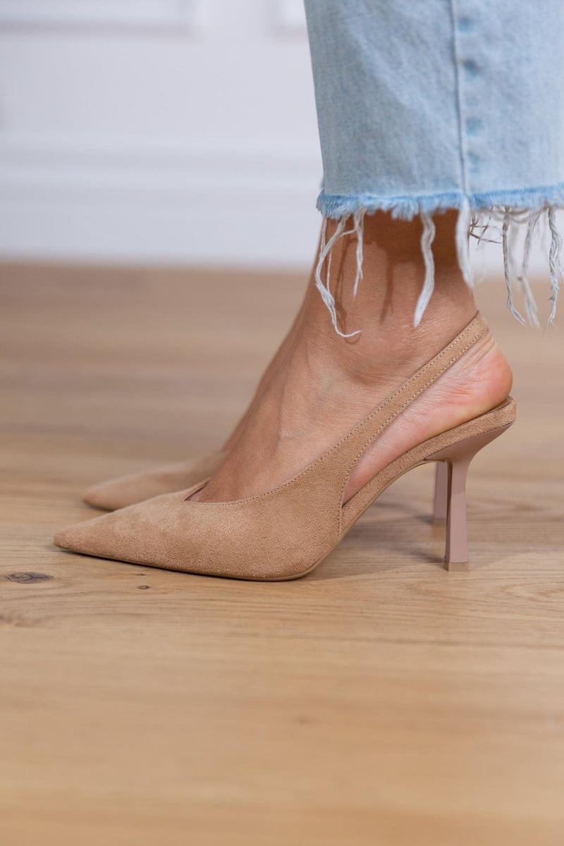 Women's Pointed Toe Slingback Pumps – Mid-High Stiletto Heel