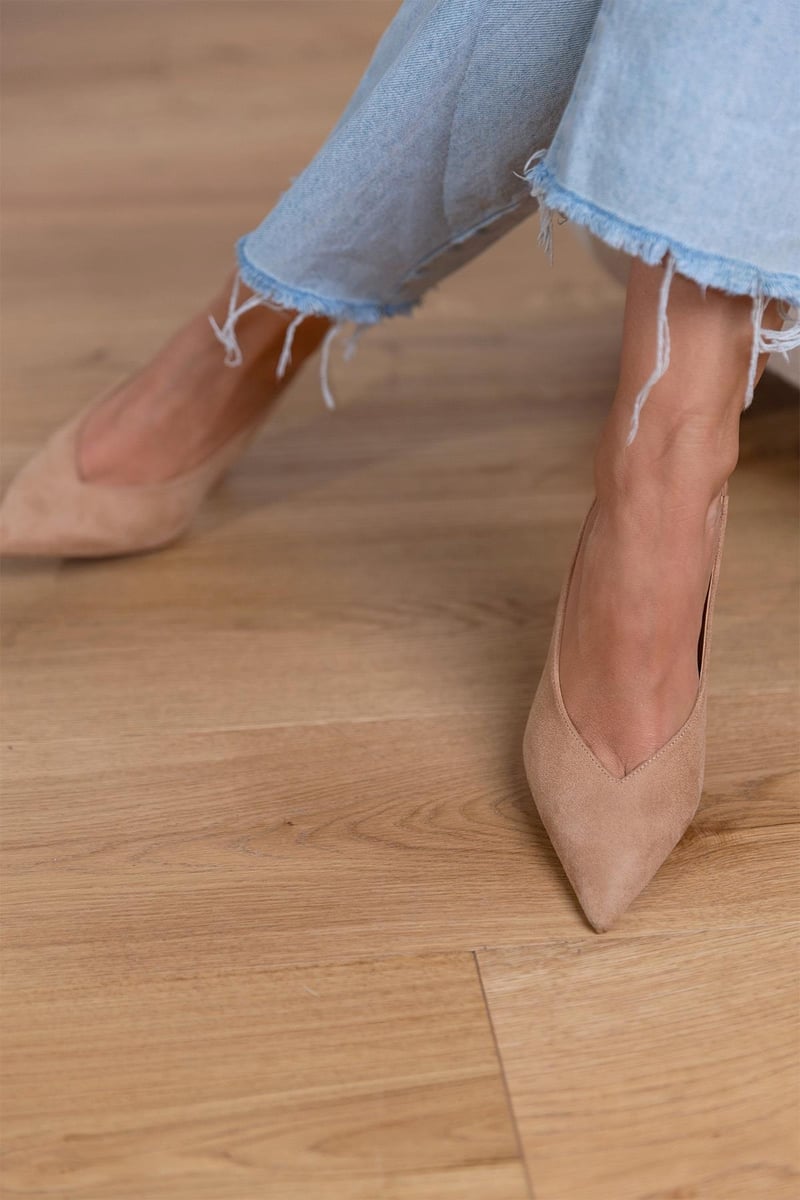 Women's Pointed Toe Slingback Pumps – Mid-High Stiletto Heel