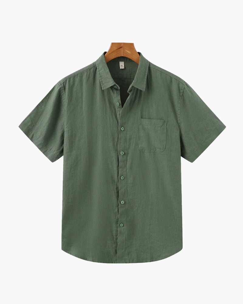 Men's Linen Shirt – Short Sleeves Casual Fit