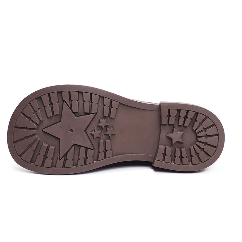 Women's Orthopaedic Leather Loafers – Round Toe, Mid Heel, Easy Slip-On