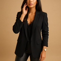 Women's Casual Tailored Blazer – Long Sleeves Relaxed Slim Fit