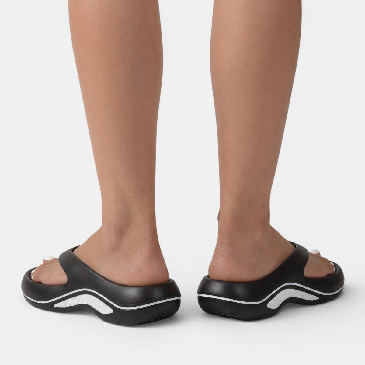 Women's Platform Sandals – Lightweight EVA Construction with Wavy Sole