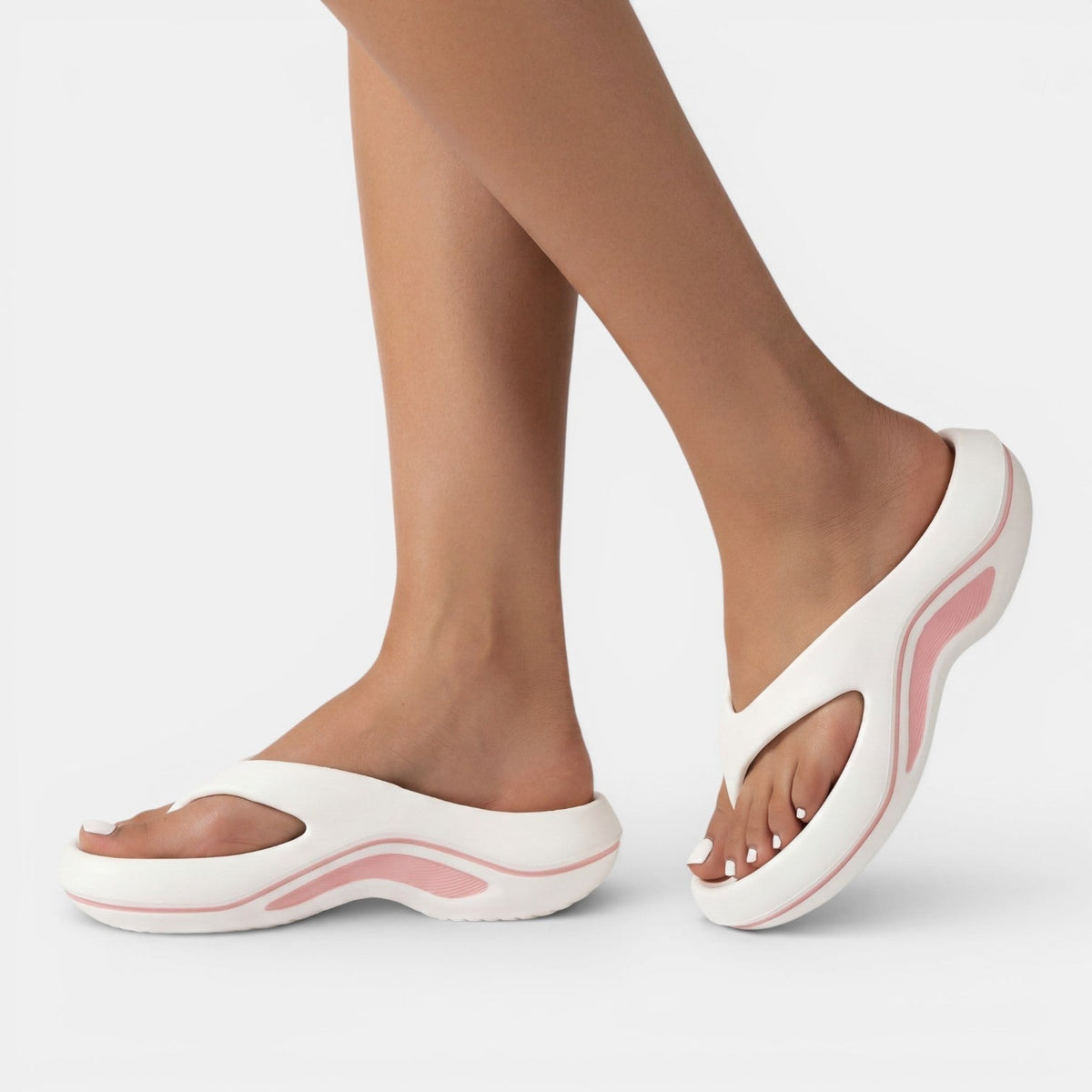 Women's Platform Sandals – Lightweight EVA Construction with Wavy Sole
