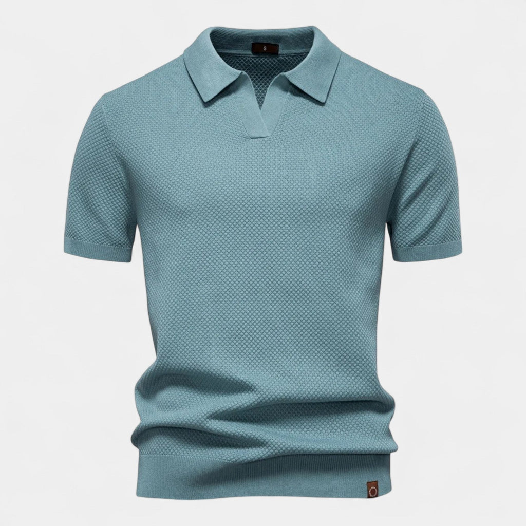 Cotton Polo Without Buttons - Riviera Elegance