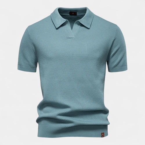 Cotton Polo Without Buttons - Riviera Elegance