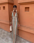 Women's Bohemian Lightweight Maxi Dress – Open-Back Backless Style