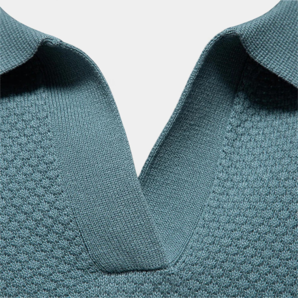 Cotton Polo Without Buttons - Riviera Elegance