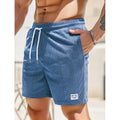 Men's Ribbed Swim Shorts – Relaxed Fit with Adjustable Drawstring