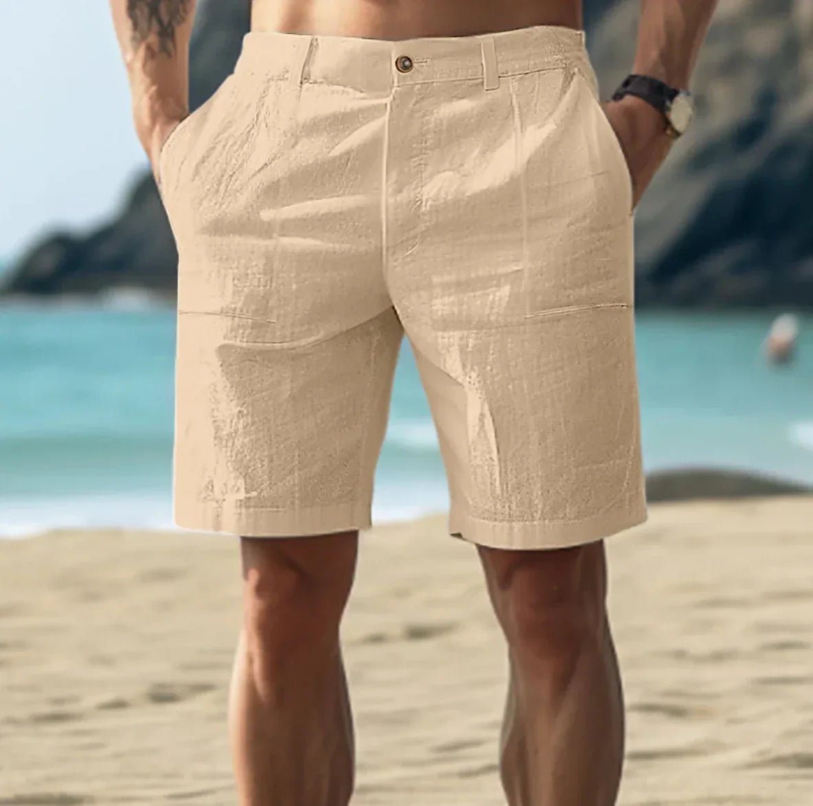 Men's Linen-Blend Shorts – Relaxed Chino Cut for Summer