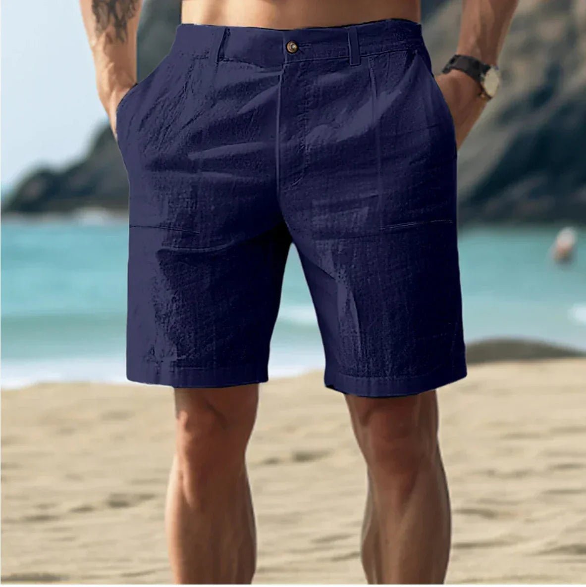 Men's Linen-Blend Shorts – Relaxed Chino Cut for Summer