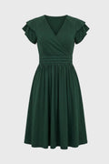 Women's Midi Wrap Dress – Butterfly Sleeves and Flattering Fit