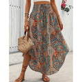 Bohemian Printed Long Skirt for Women – High Waist Flowing