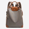 Women's Backpack – Leather Trim, Flap & Gold-Tone Hardware Two-Tone