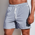Men's Lightweight Striped Swim Shorts – Quick-Drying Elasticated Waist
