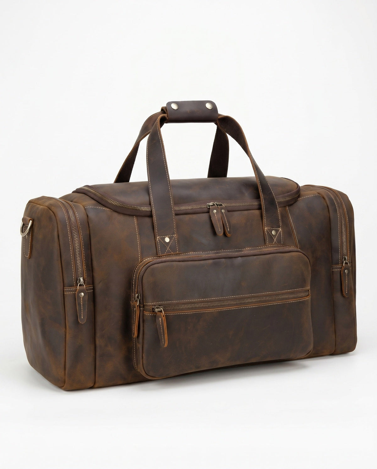 Men's Genuine Leather Travel Bag – Weekend Duffle Bag