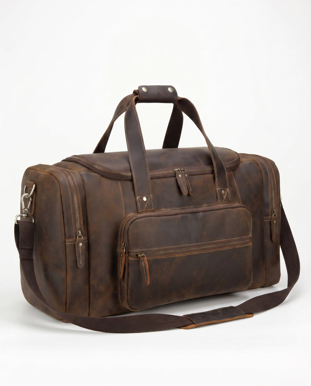 Men's Genuine Leather Travel Bag – Weekend Duffle Bag