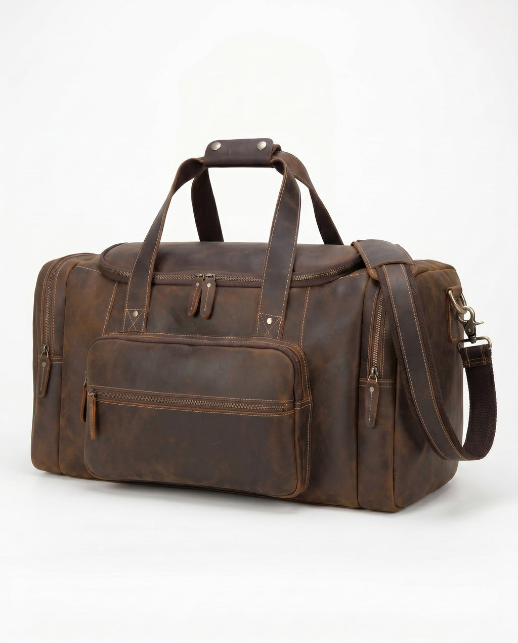 Men's Genuine Leather Travel Bag – Weekend Duffle Bag