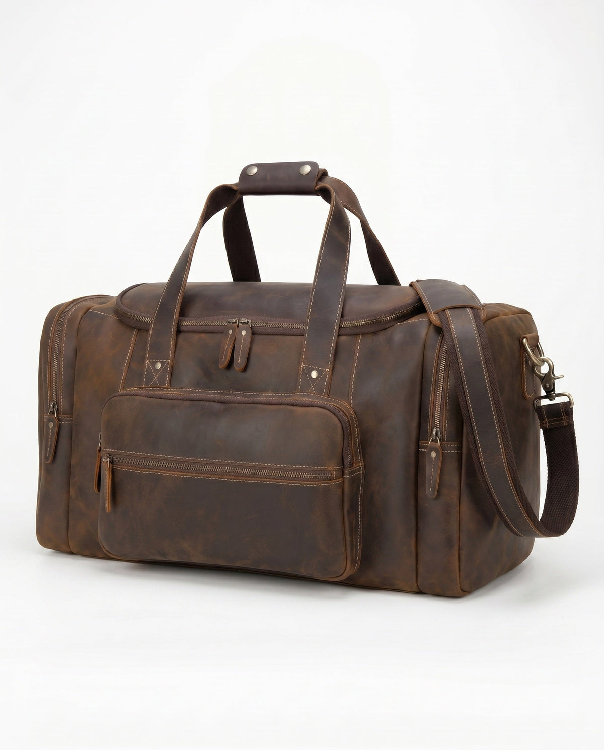 Men's Genuine Leather Travel Bag – Weekend Duffle Bag