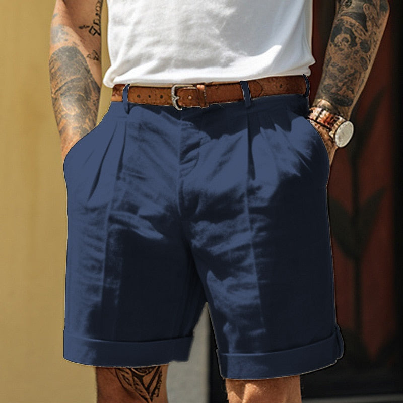 Men's Cotton Tailored Shorts – Straight Cut Relaxed Fit